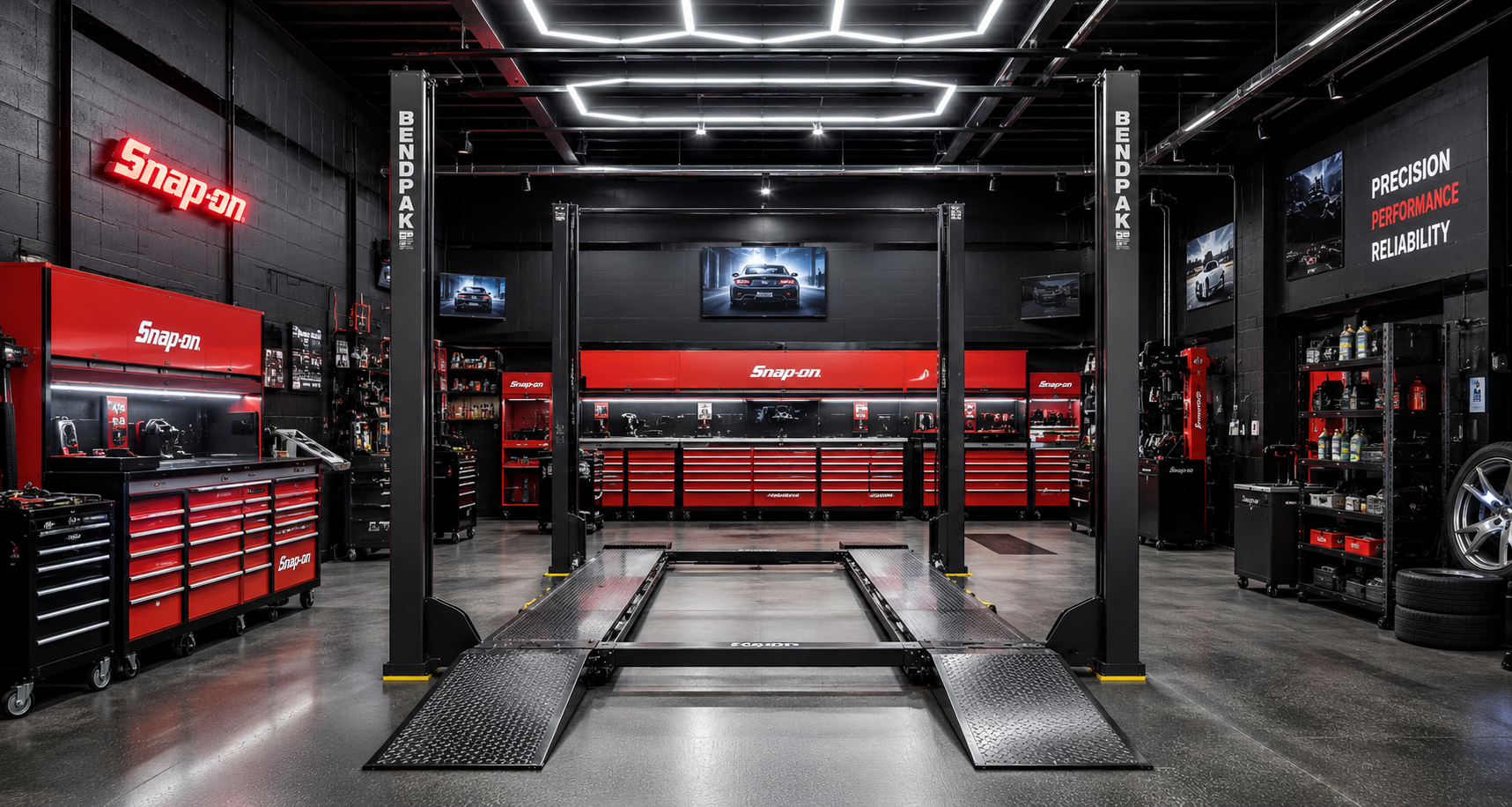 Modern independent vehicle repair workshop